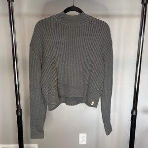 Gray Ribbed Women's Sweater